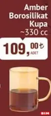 GLASS İN LOVE AMBER BOROSİLİKAT KUPA 330 CC